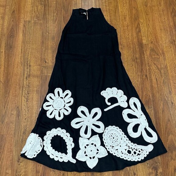 Mora Ruiz Mora de Moda linen dress with crochet - Picture 1 of 6